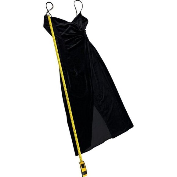 Zara Womens Velvet Midi Dress Size M Black draped Vneck Cocktail 9246/617 NWT - Picture 12 of 12